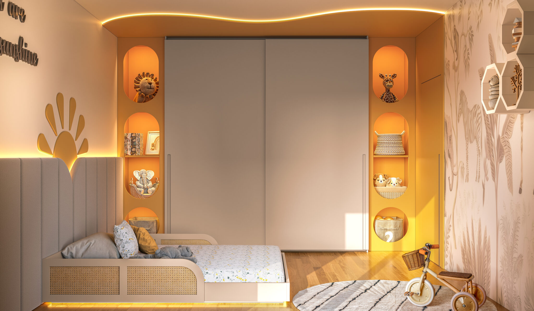 Cena 48_Danusa_Quarto Infantil_Beton_Ocre Solar_Nata Fosca